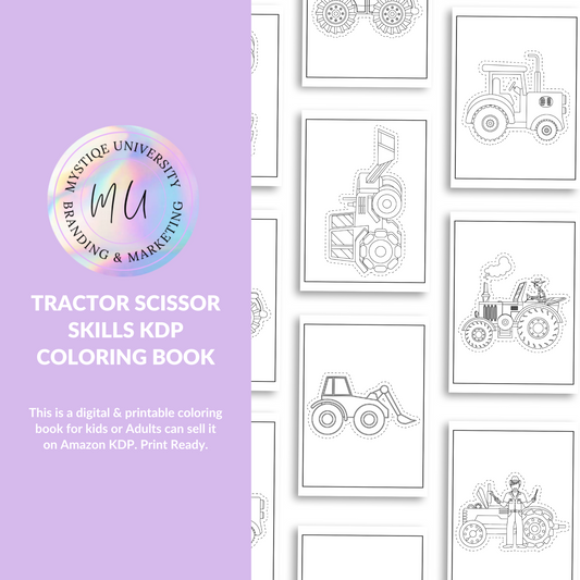 Tractor Scissor Skills KDP Coloring Book