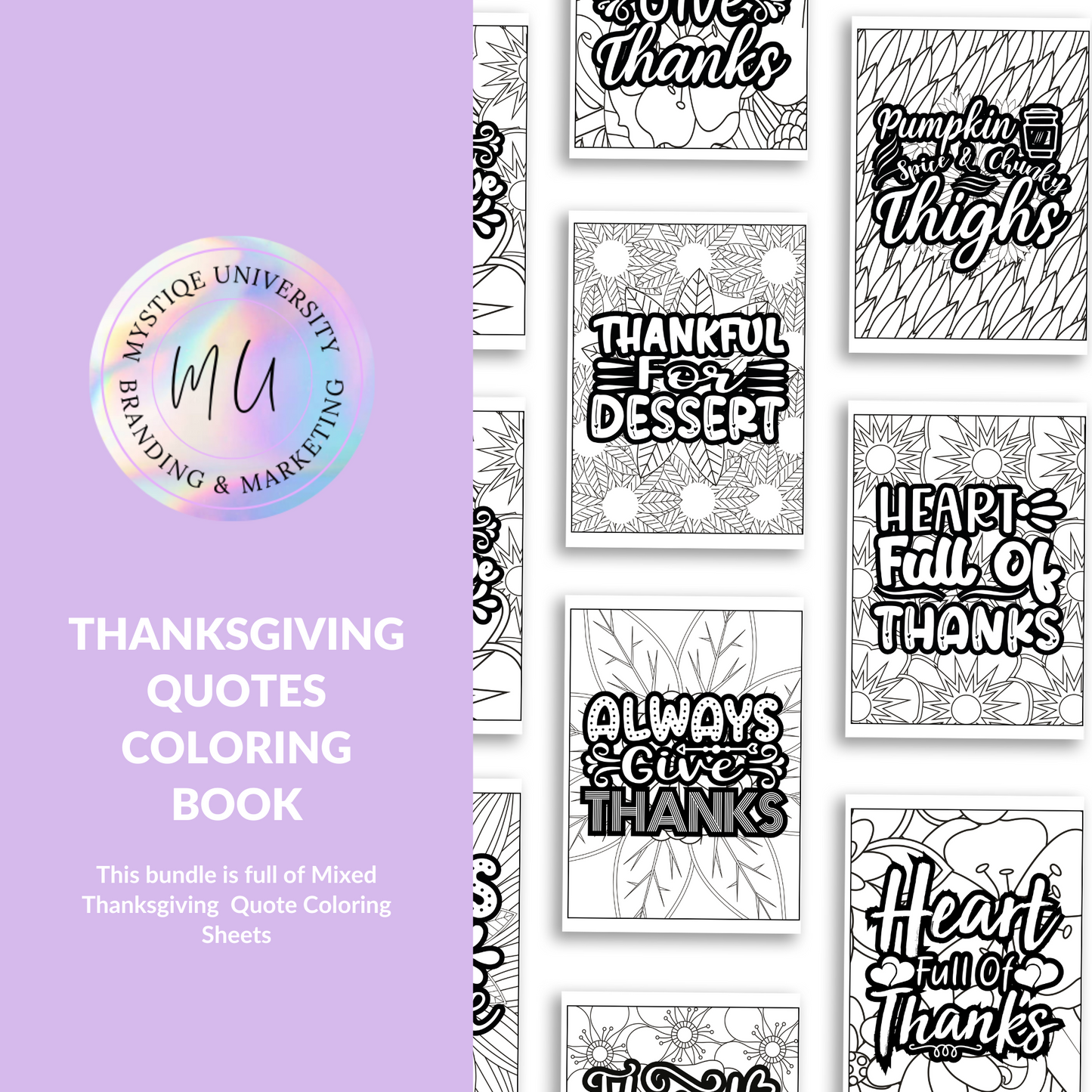 Thanksgiving Quotes Coloring Book