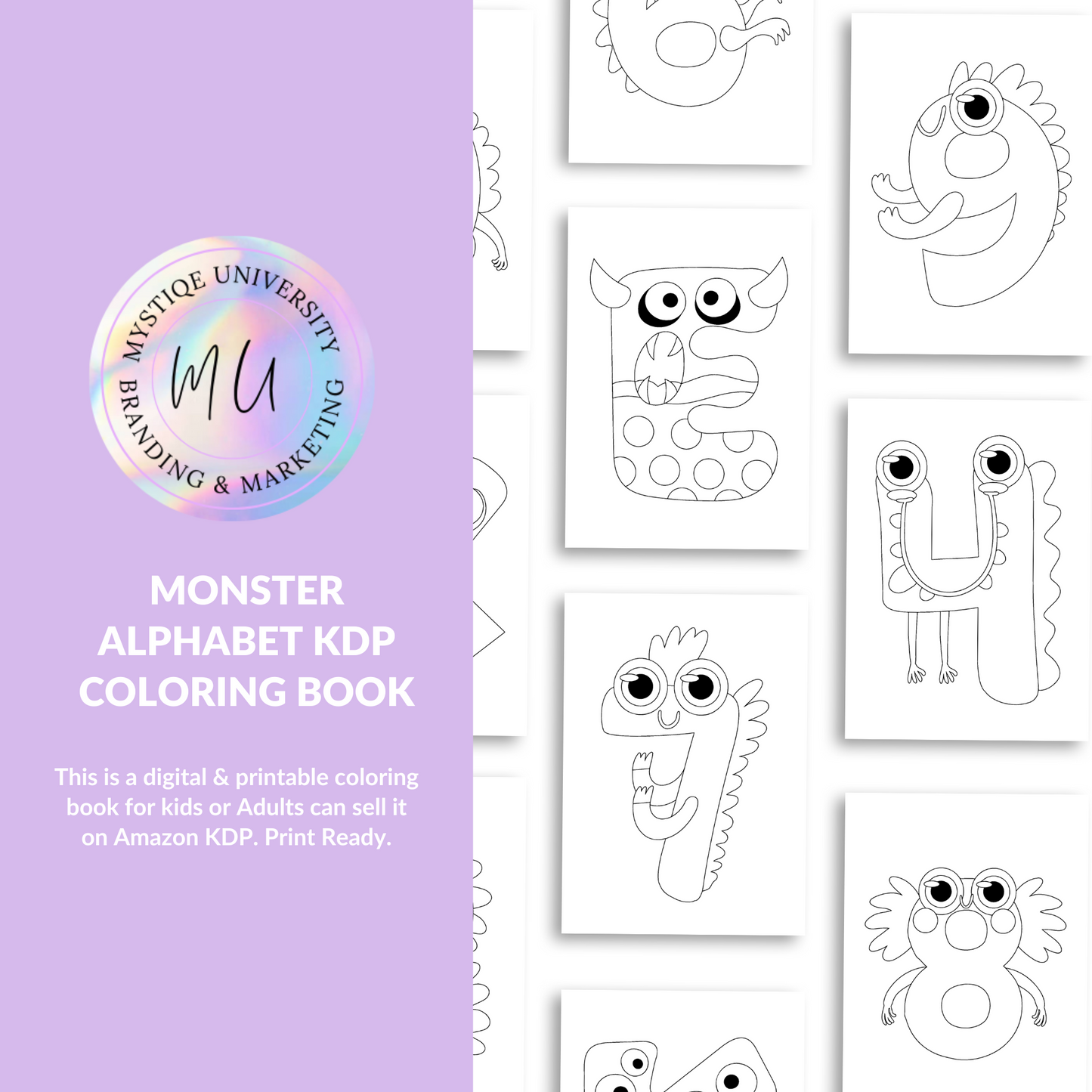 Monster Alphabet KDP Coloring Book