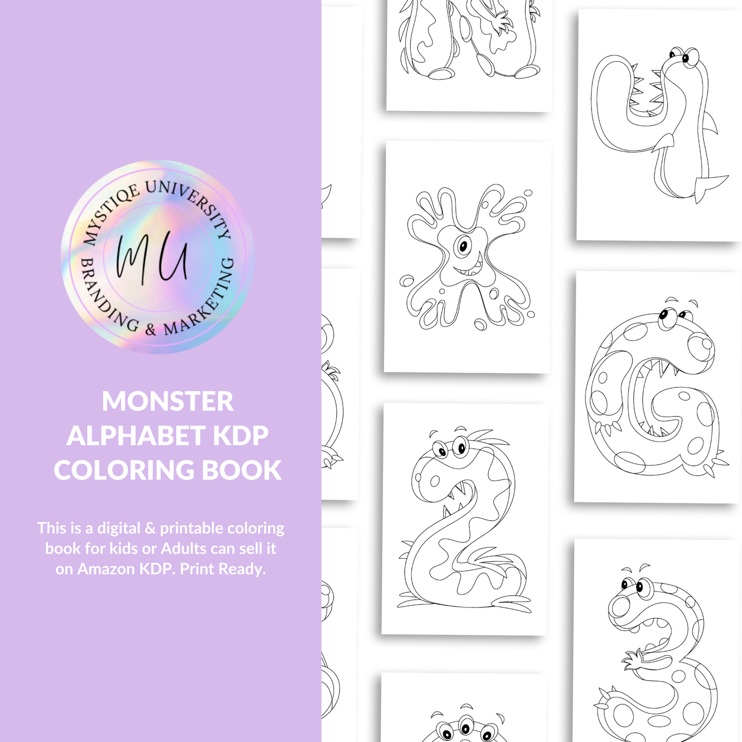 Monster Alphabet KDP Coloring Book