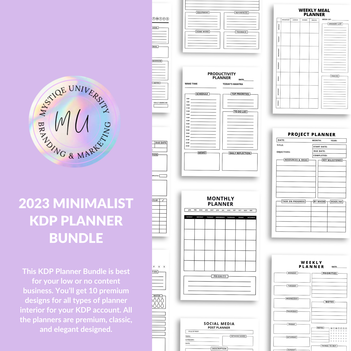 2023 Minimalist KDP Planner Bundle