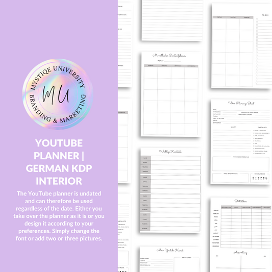 YouTube Planner | German KDP Interior