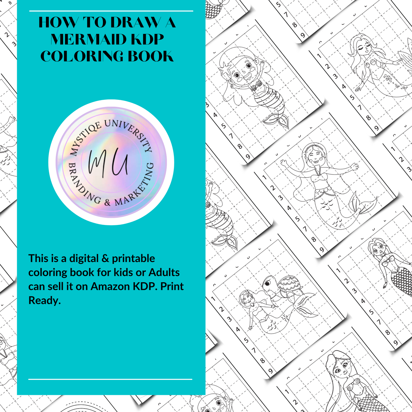 How To Draw A Mermaid KDP Coloring Book