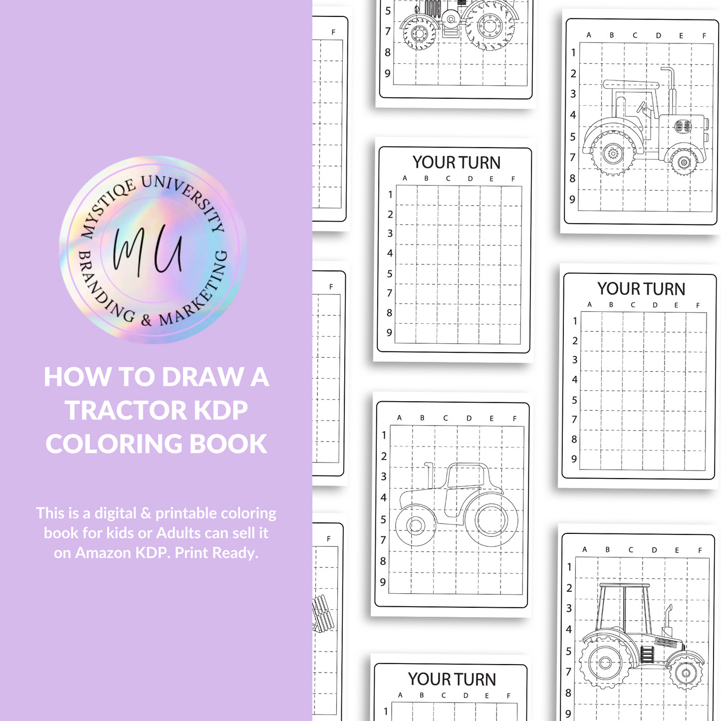 How To Draw A Tractor KDP Coloring Book