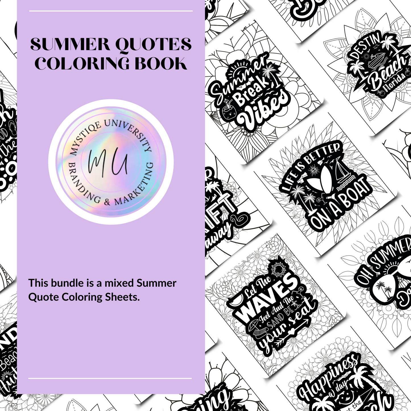 Summer Quotes Coloring Book