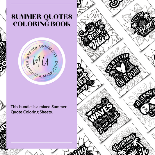 Summer Quotes Coloring Book