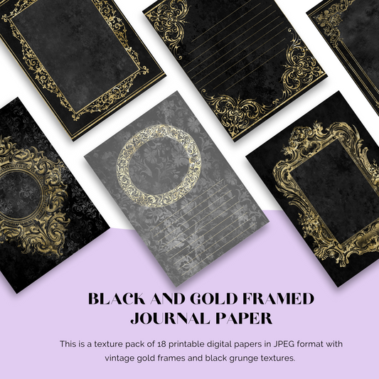 Black and Gold Framed Journal Paper