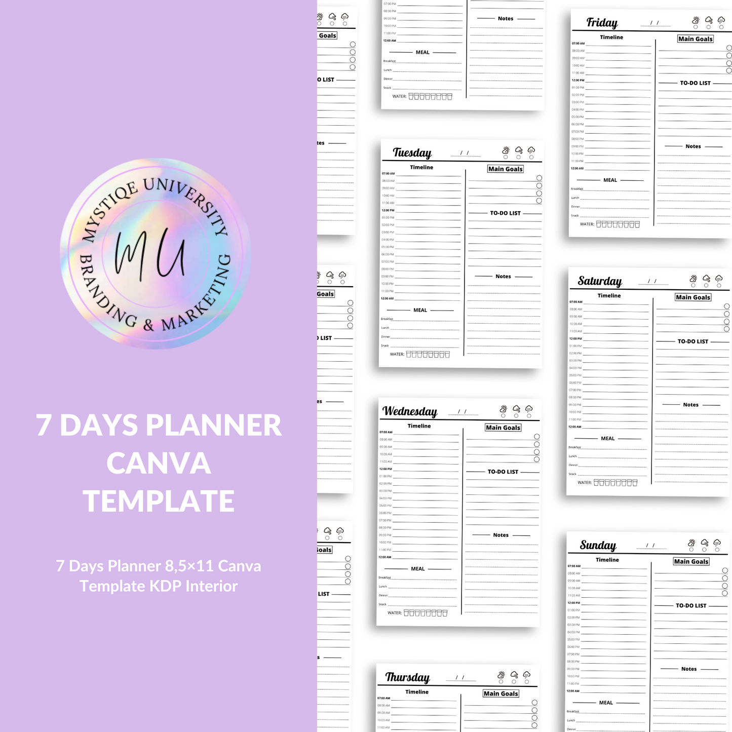 7 Days KDP Planner Canva Template