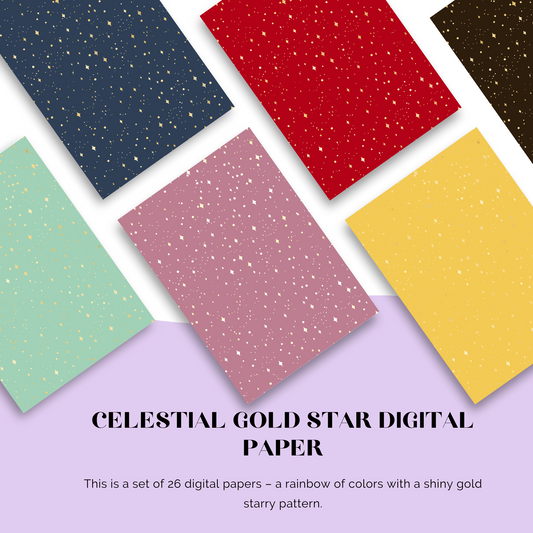 Celestial Gold Star Digital Paper