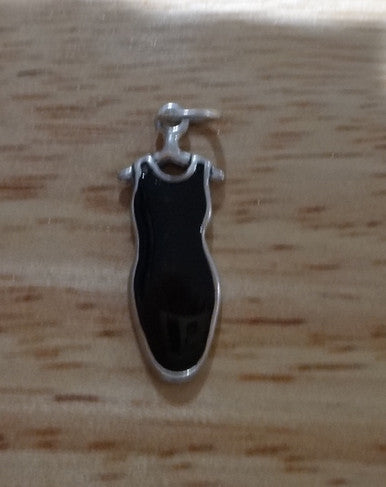 Black Enamel Dress Charm