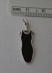 Black Enamel Dress Charm