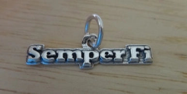 Semper Fi Marine Military Sterling Charm