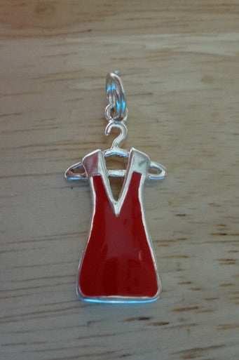 Red Enamel Dress on Hanger Charm