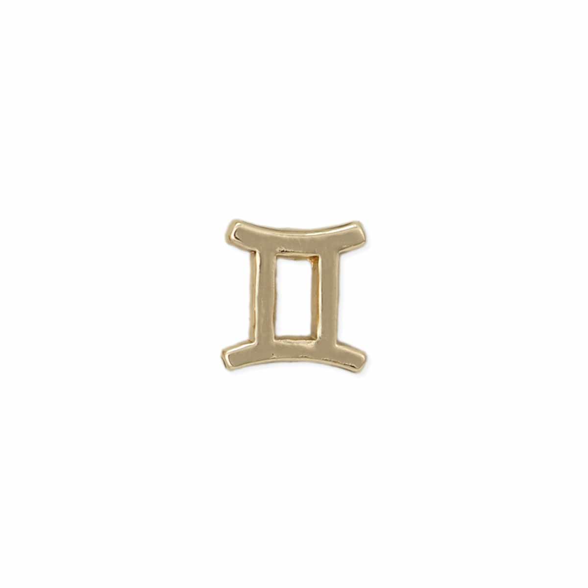 Gemini Zodiac Gold Post Earrings