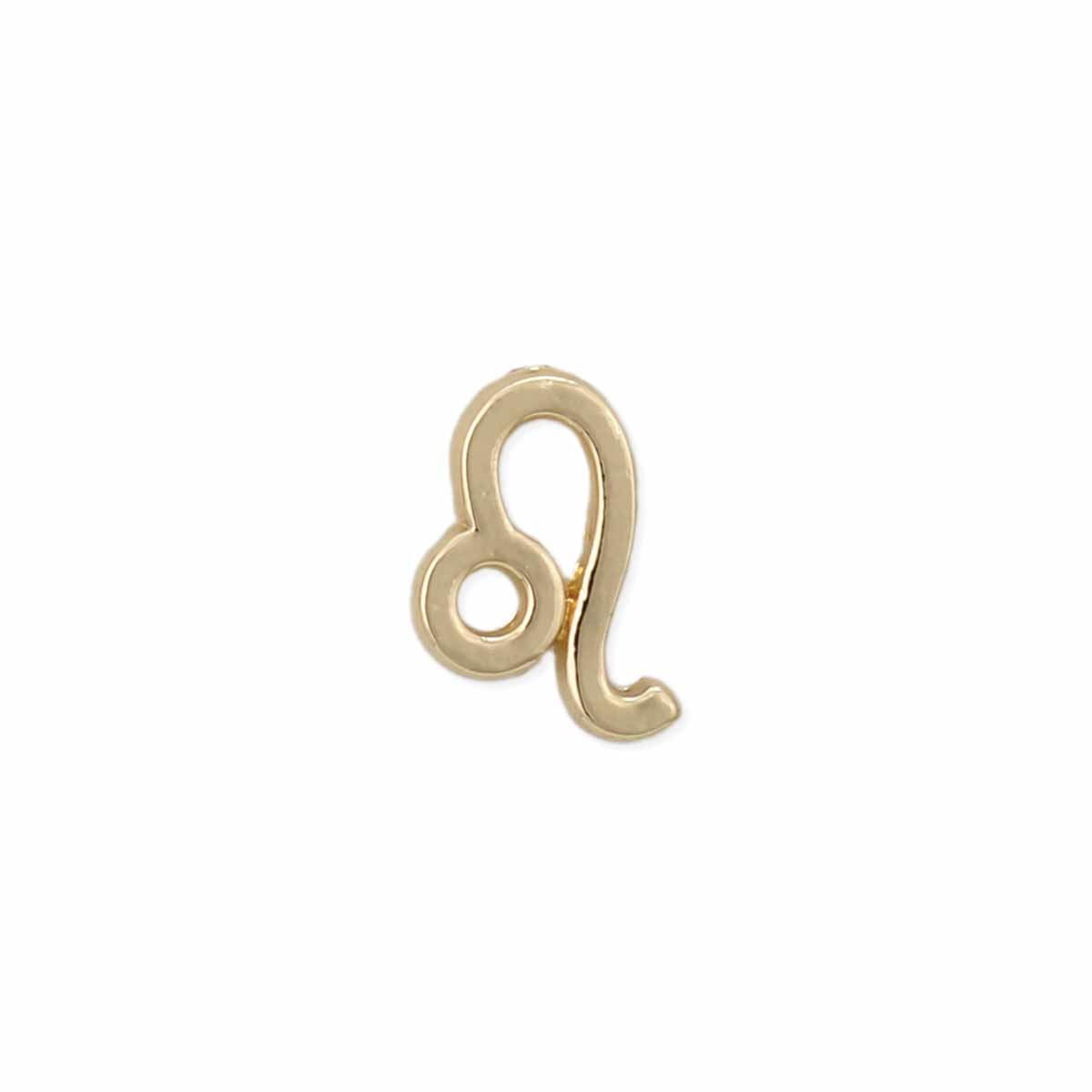 Leo Zodiac Gold Post Earrings