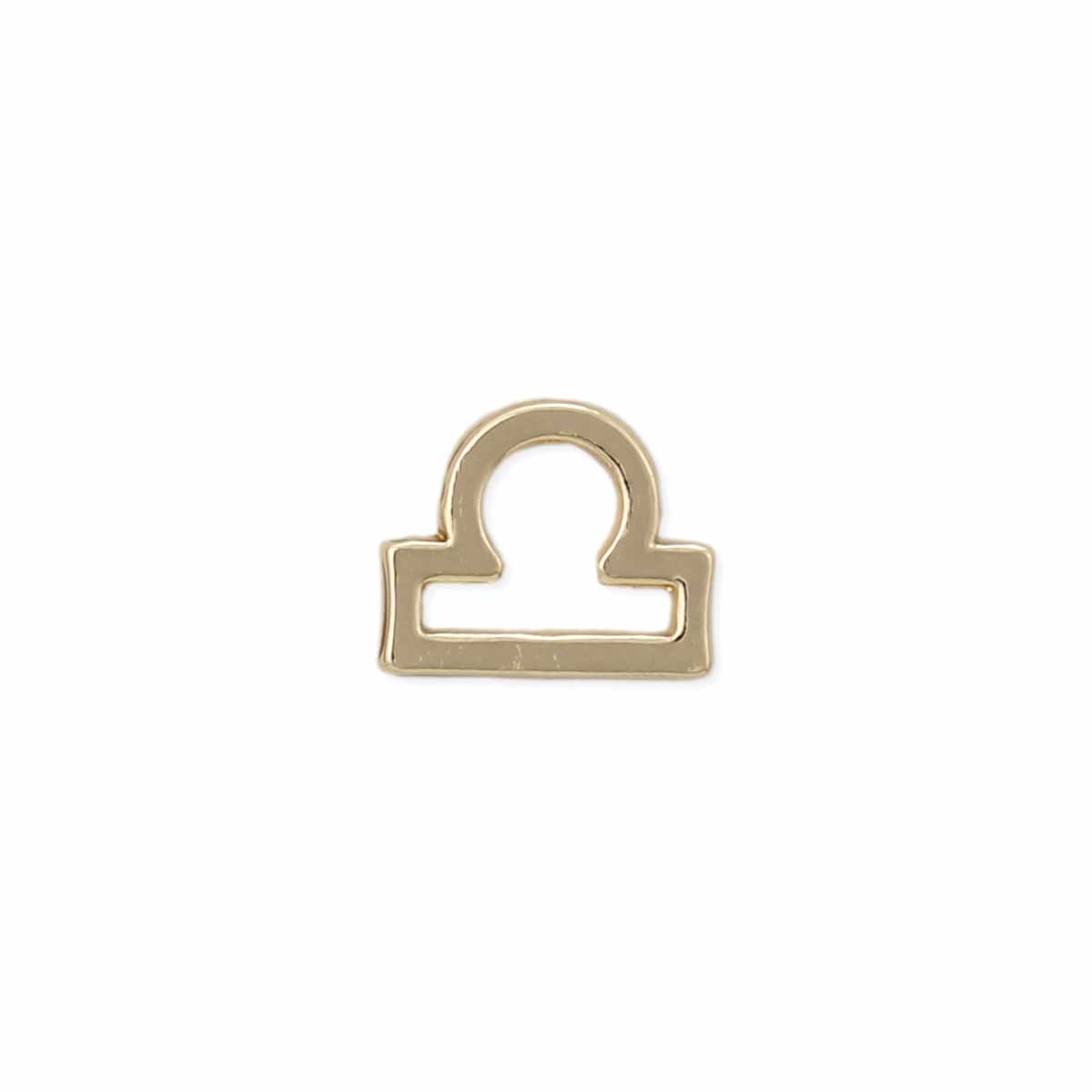 Libra Zodiac Gold Post Earrings