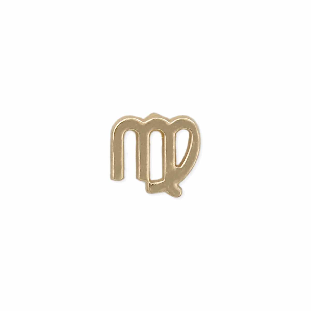 Virgo Zodiac  Gold Post Earrings