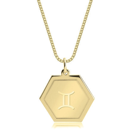 Hexagon Zodiac Pendant