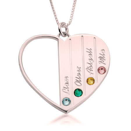 Rose Gold Plated Mother's Love Birthstone Necklace