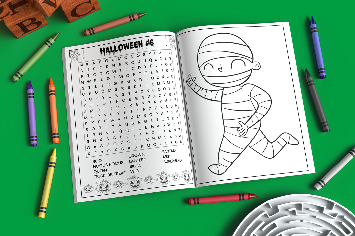 Custom Kids Activity Book Mockup