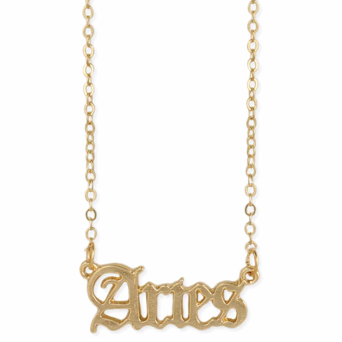 Aries Script Zodiac Necklace