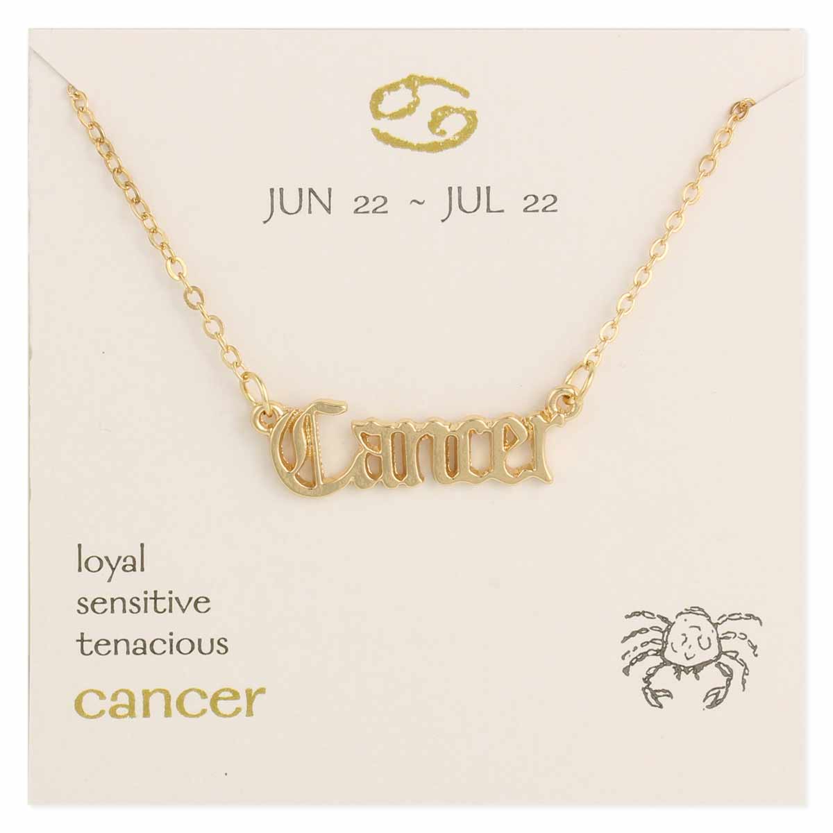 Cancer Script Zodiac Necklace