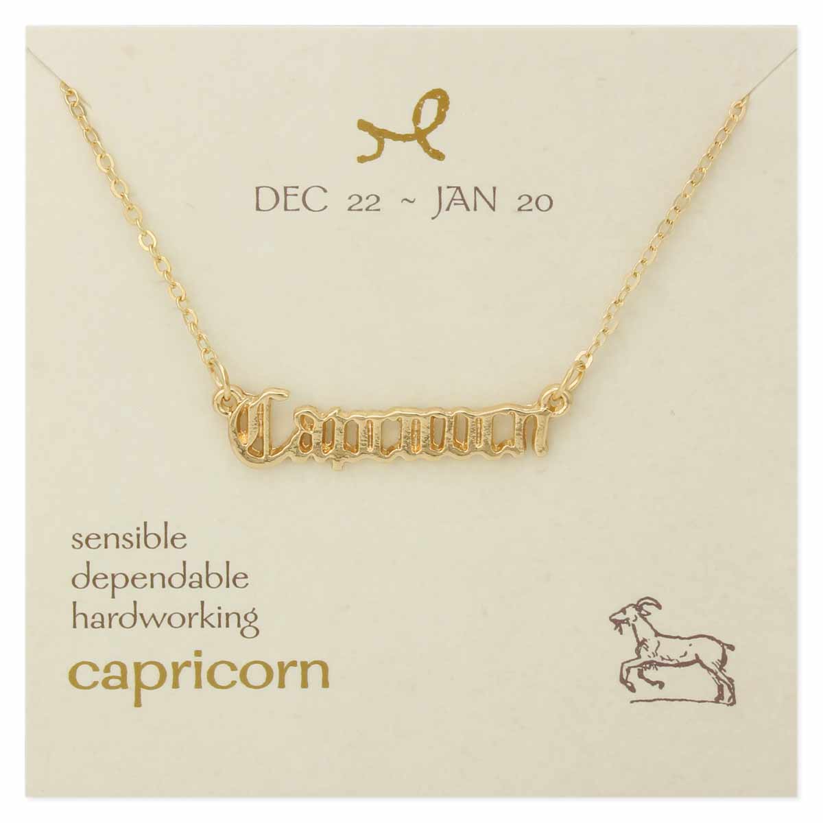 Collar del zodiaco con escritura de Capricornio