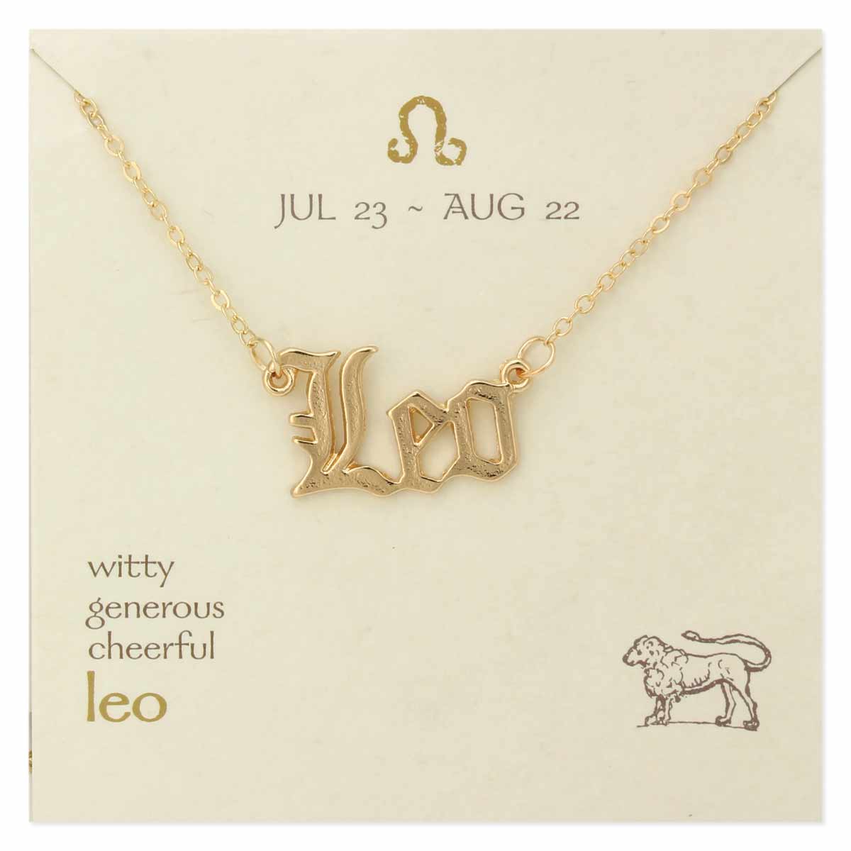 Leo Script Zodiac Necklace