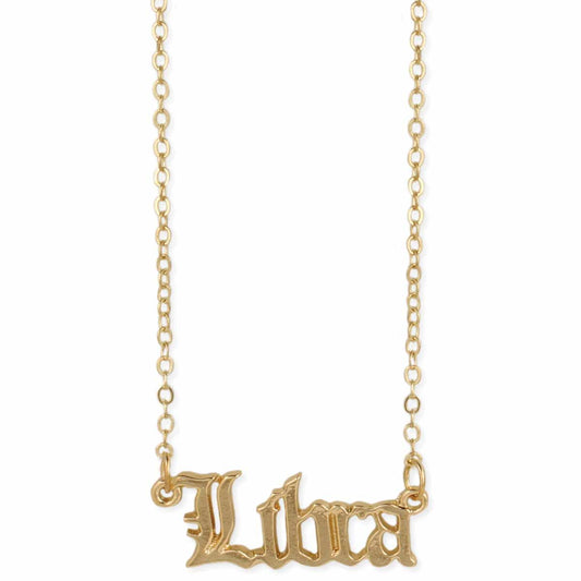 Libra Script Zodiac Necklace