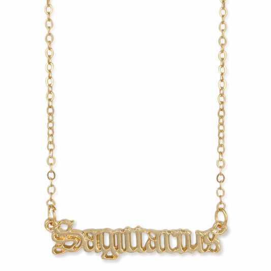 Sagittarius Script Zodiac Necklace