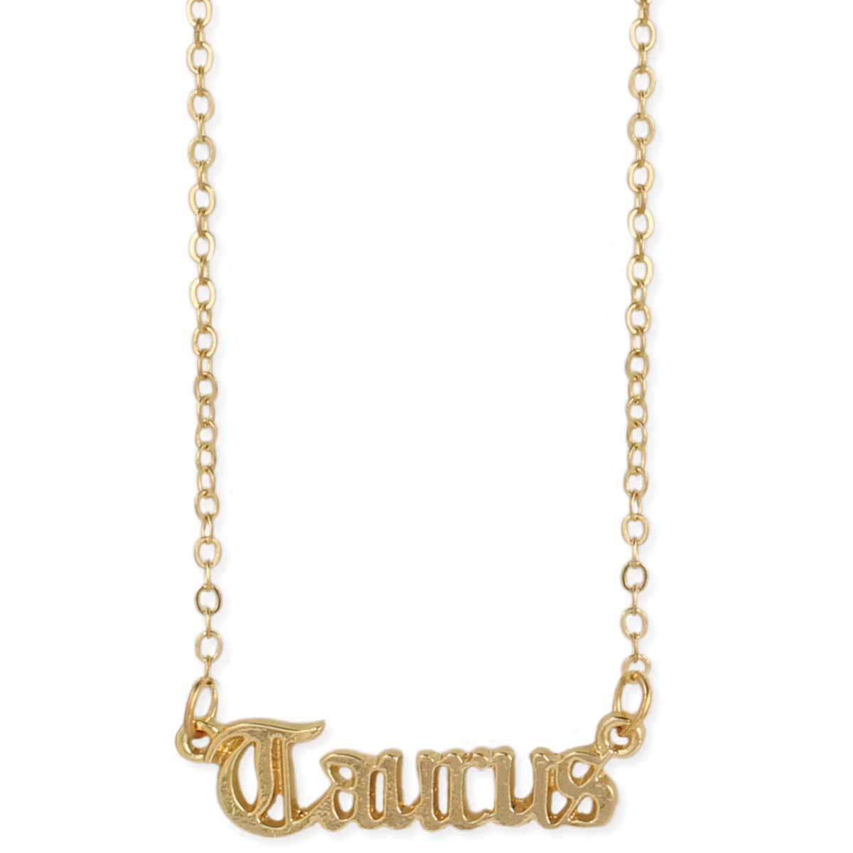 Taurus Script Zodiac Necklace