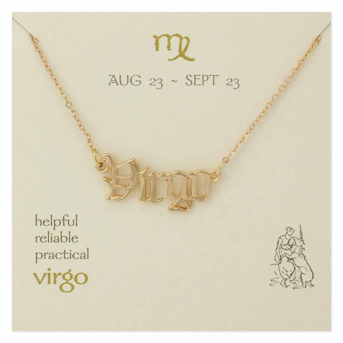 Virgo Script Zodiac Necklace