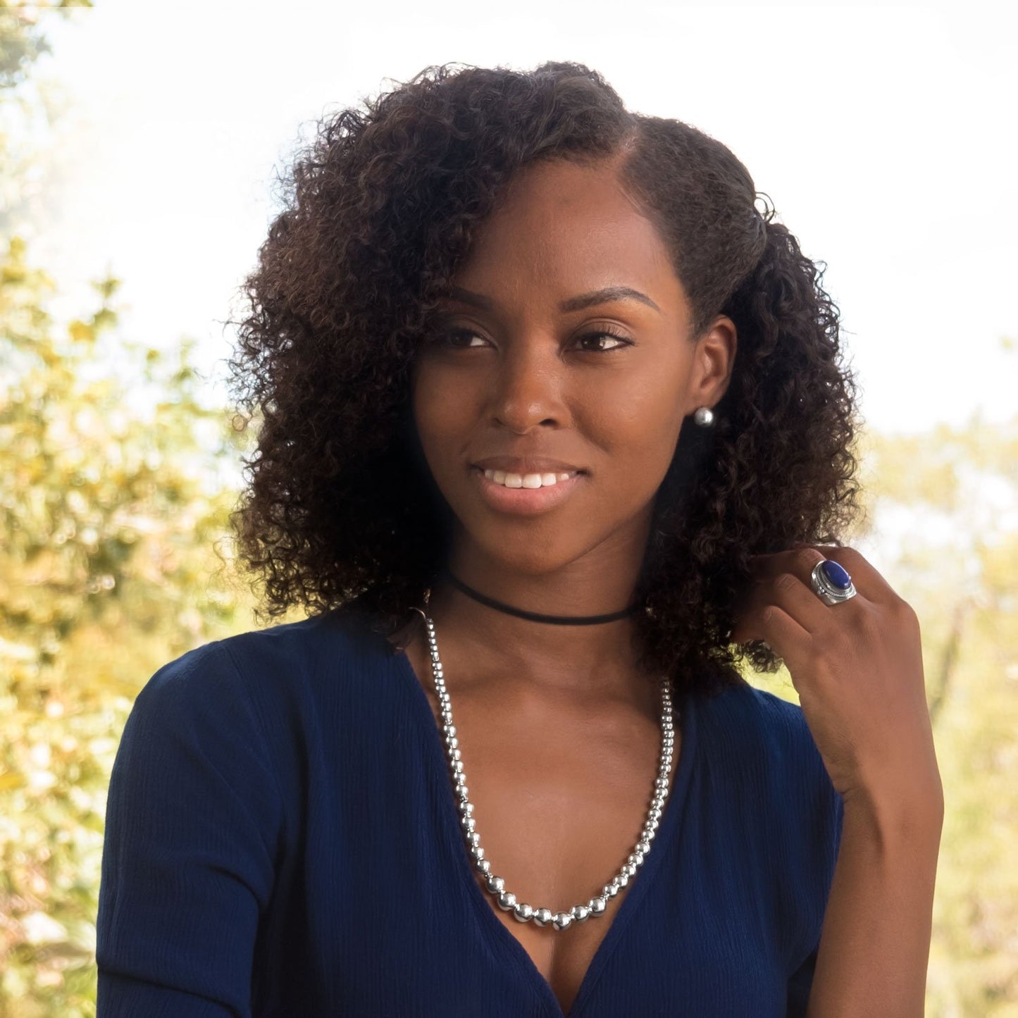 4-Way Suede and Silver Bead Necklace