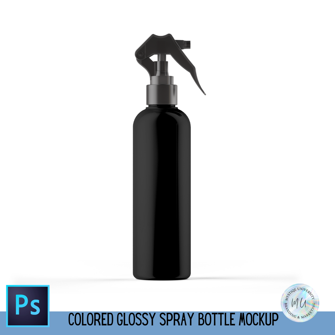 Colored Glossy Spray Bottle Mockup