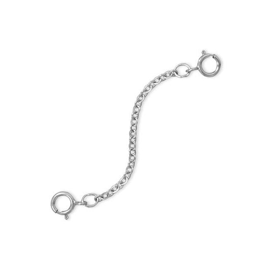 Rhodium Plated 2" Safety Chain (Set of 2)