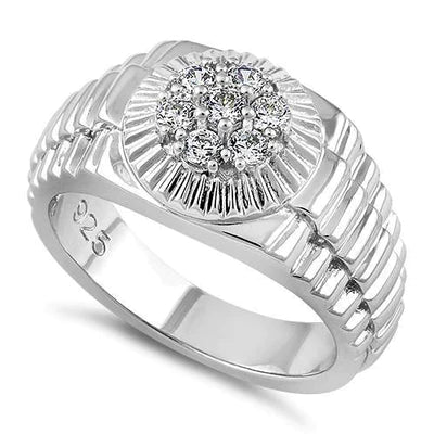 Sterling Silver Men's Premium CZ Ring