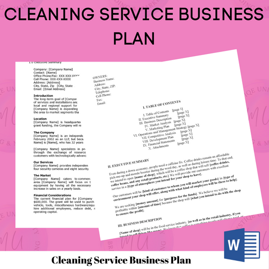 Cleaning Service Business Plan