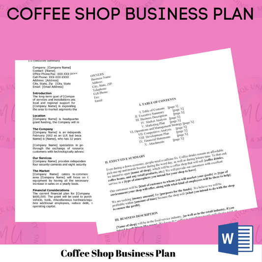 Coffee Shop Business Plan