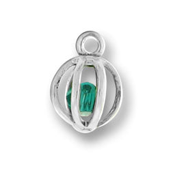 Green Swarovski Crystal Cage Charm