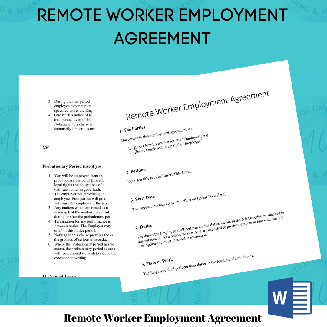 Remote Worker Employment Agreement