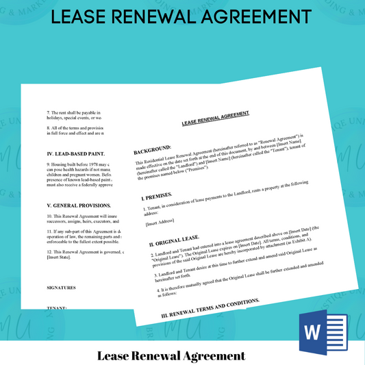 Lease Renewal Agreement