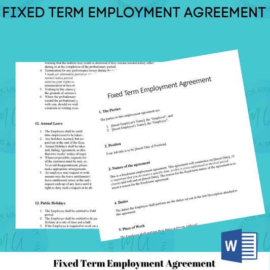 Fixed Term Employment Agreement