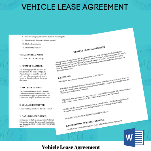 Vehicle Lease Agreement