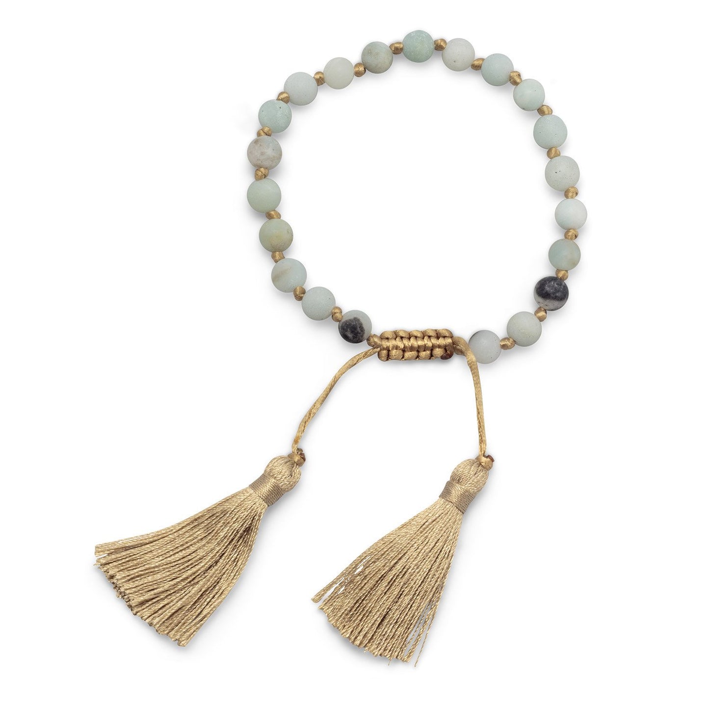 Adjustable Matte Finish Amazonite Fashion Tassel Bracelet