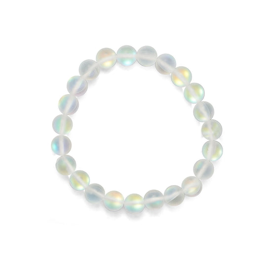 Icy Iridescent Glass Stretch Bracelet