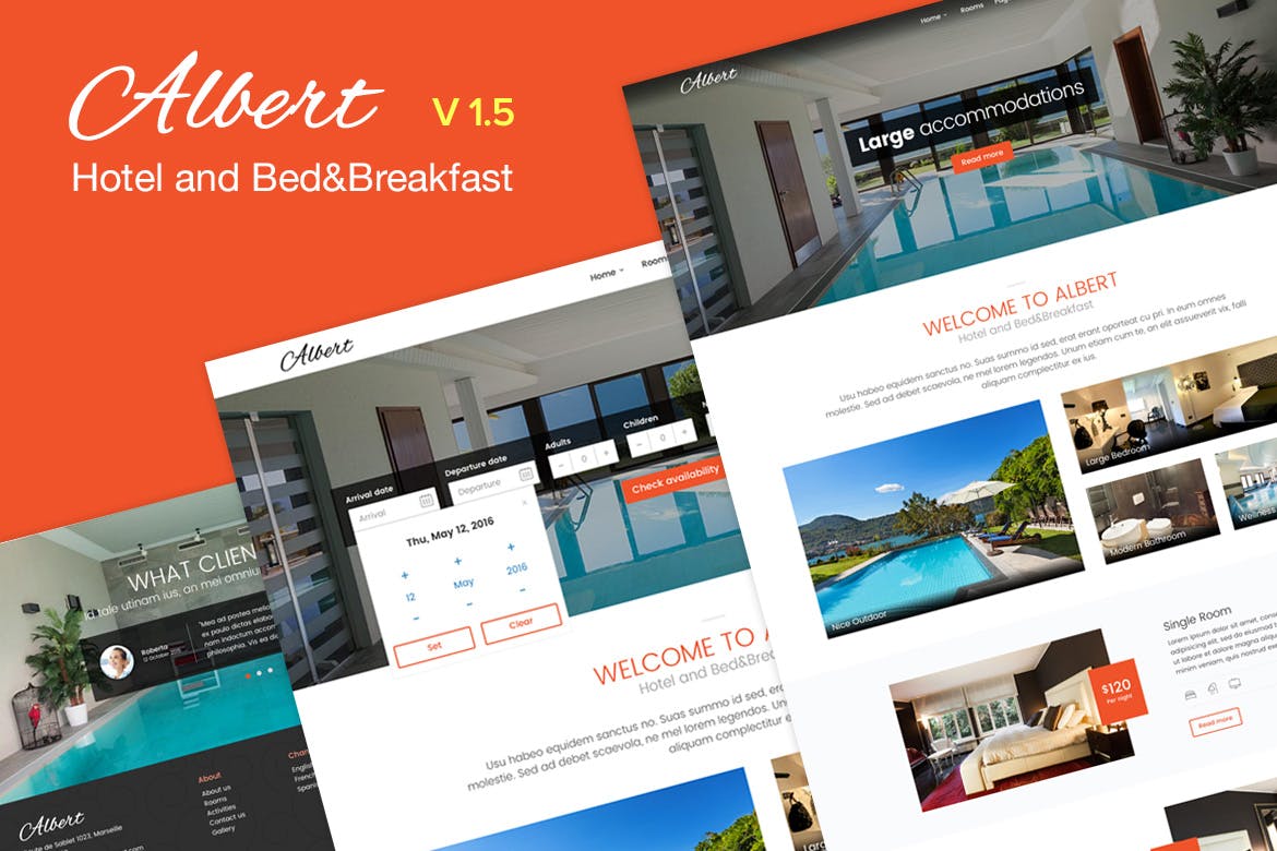 Albert - Plantilla de sitio web para hoteles y Bed&amp;Breakfast 