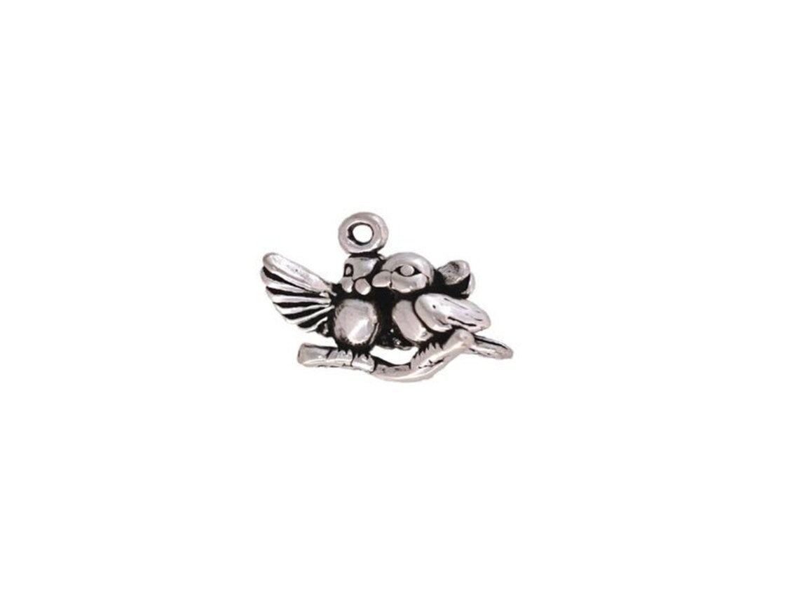 Two Love Birds Branch Wedding Charm