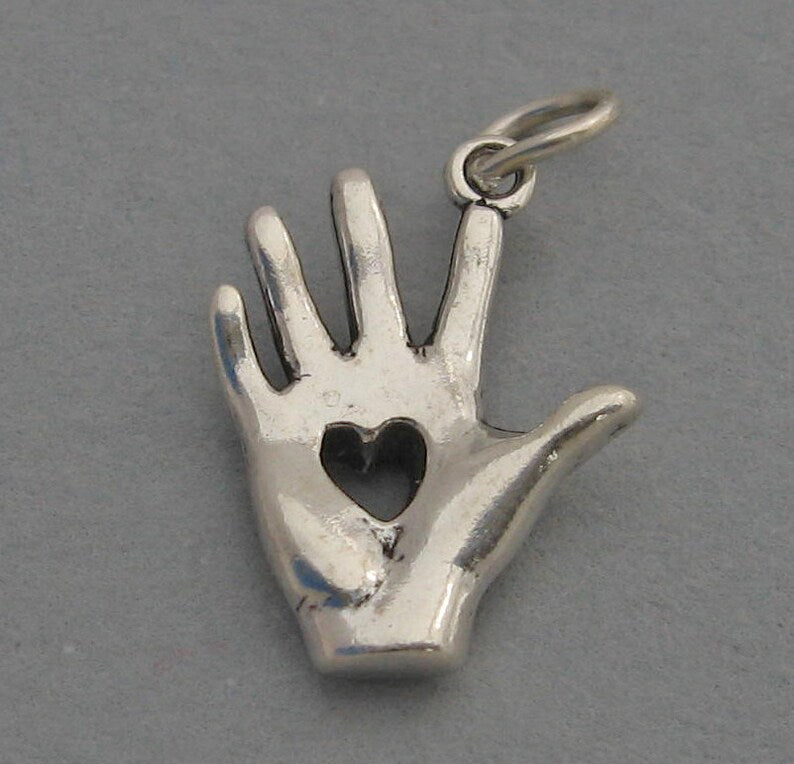 3D Heart in Hand Charm