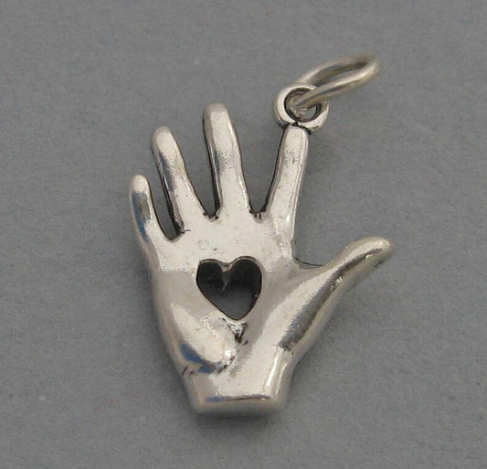 3D Heart in Hand Charm