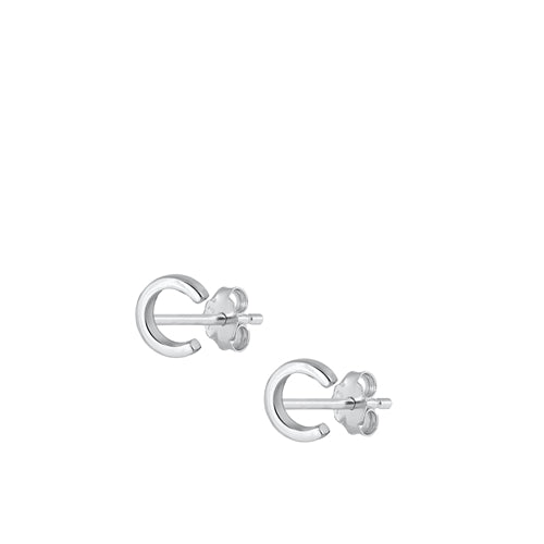 A-Z Geometric Initial Stud Earrings Sterling Silver